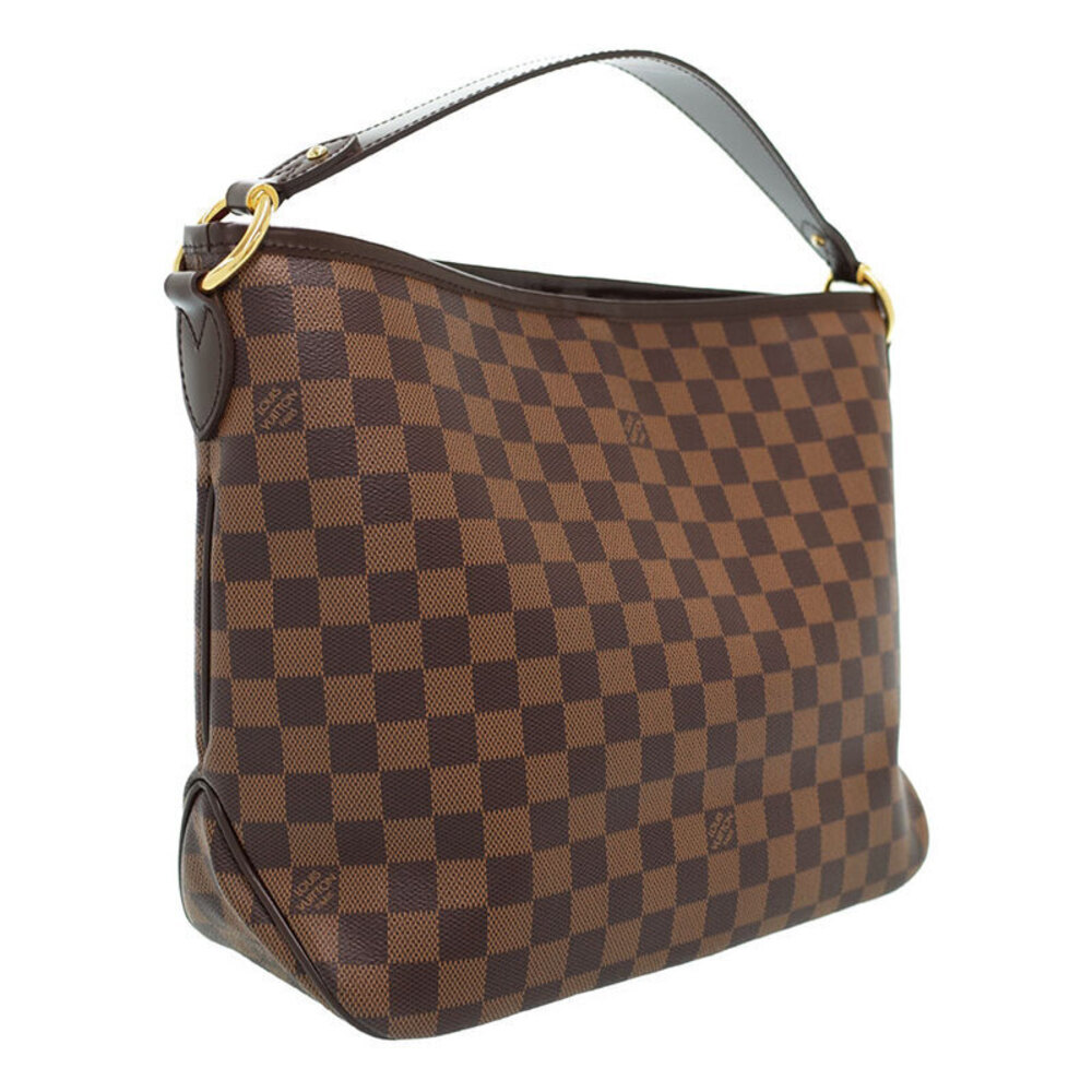 Louis Vuitton Leather Shoulder Bag Brown Delightful Ebene Damier